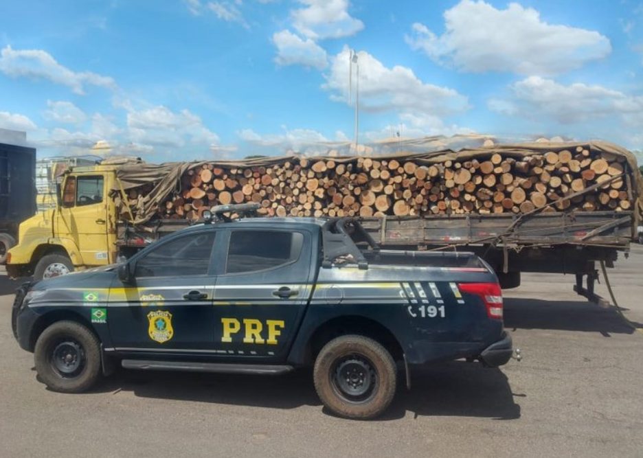 Polícia Rodoviária Federal (PRF) apreende madeira ilegal em Roraima