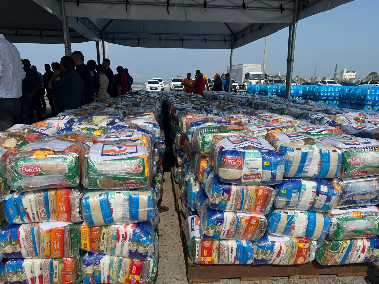 A segunda etapa da operação 'Estiagem'levará 143 toneladas de alimentos em cestas básicas - Foto: Luana Lima/TV Norte