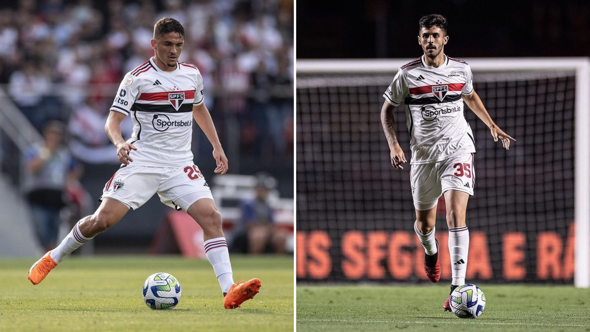 Beraldo e Pablo Maia reforçam o São Paulo para o jogo diante do Fluminense - Foto: Reprodução/Instagram @lberaldo_ @pablo_maia02