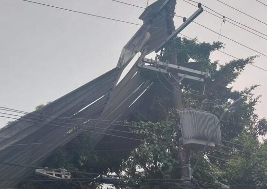 Ventos derrubaram árvores e danificaram fios da energia em Manaus - Foto: Reprodução/Instagram@amazonas.energia