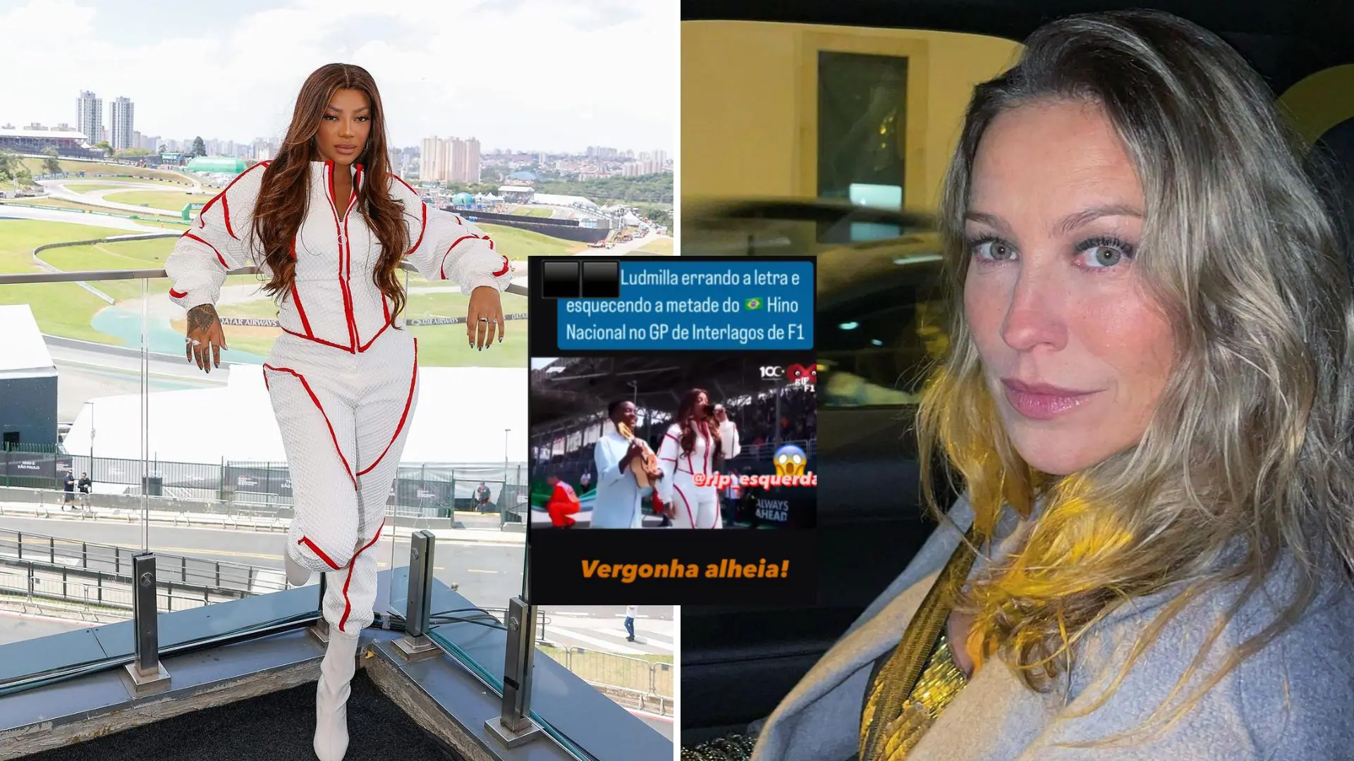 Ludmilla esquece letra do Hino Nacional em apresentação no GP de