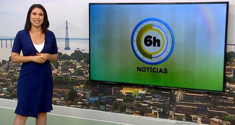 Jornal 6h Notícias foi apresentado por Bárbara Mitoso – Foto: Reprodução/TV Norte Amazonas