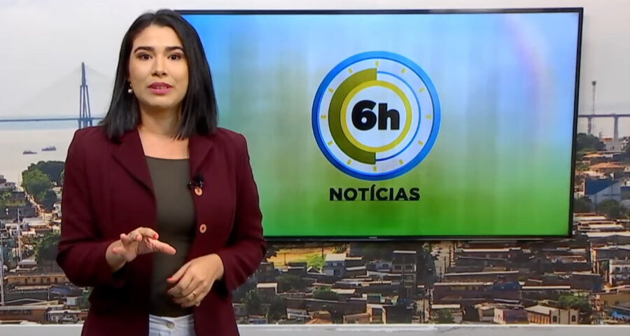 Jornal 6h Notícias foi apresentado por Bárbara Mitoso – Foto: Reprodução/TV Norte Amazonas