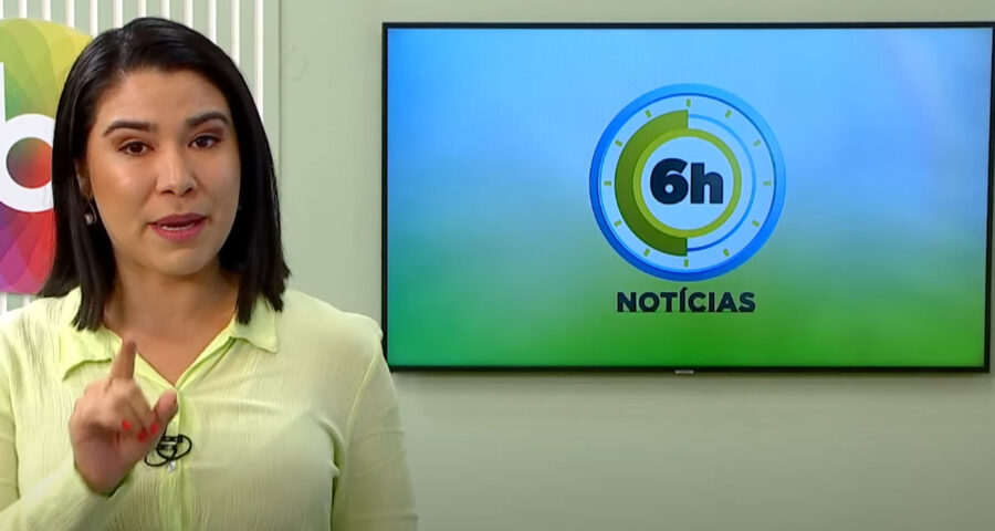 Jornal 6h Notícias foi apresentado por Bárbara Mitoso – Foto: Reprodução/TV Norte Amazonas