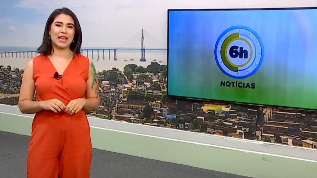 Jornal 6h Notícias foi apresentado por Bárbara Mitoso – Foto: Reprodução/TV Norte Amazonas