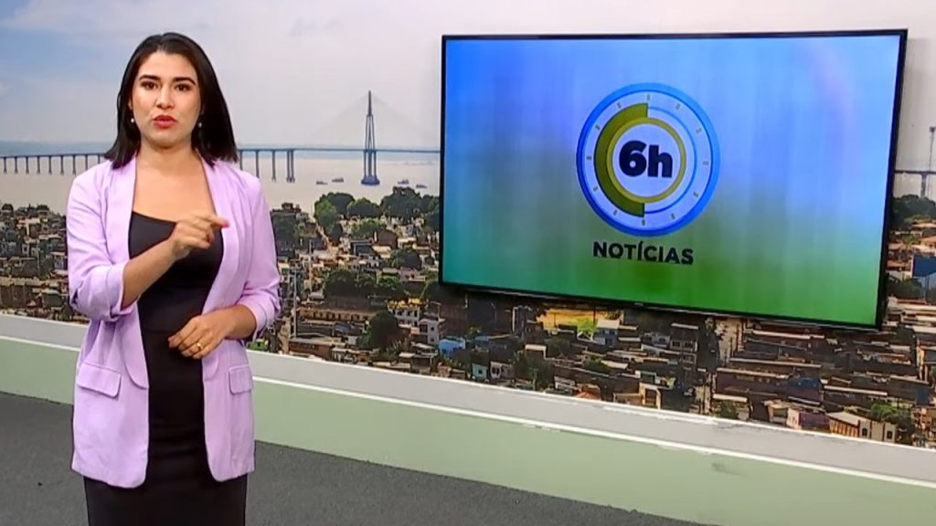 Jornal 6h Notícias foi apresentado por Bárbara Mitoso – Foto: Reprodução/TV Norte Amazonas