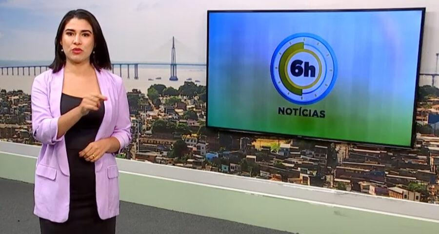 Jornal 6h Notícias foi apresentado por Bárbara Mitoso – Foto: Reprodução/TV Norte Amazonas