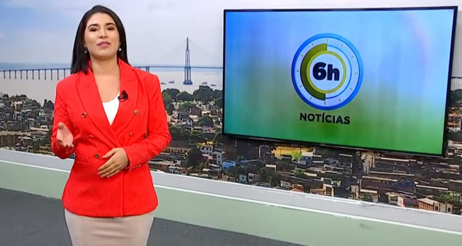 Jornal 6h Notícias foi apresentado por Bárbara Mitoso – Foto: Reprodução/TV Norte Amazonas