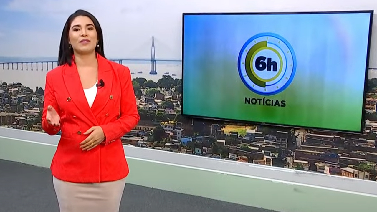 Jornal 6h Notícias foi apresentado por Bárbara Mitoso – Foto: Reprodução/TV Norte Amazonas