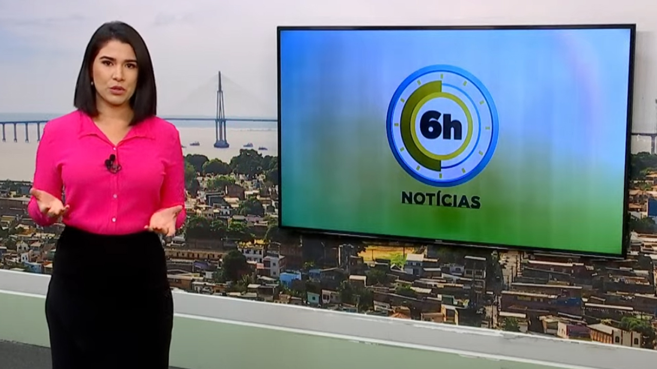 Jornal 6h Notícias foi apresentado por Bárbara Mitoso – Foto: Reprodução/TV Norte Amazonas