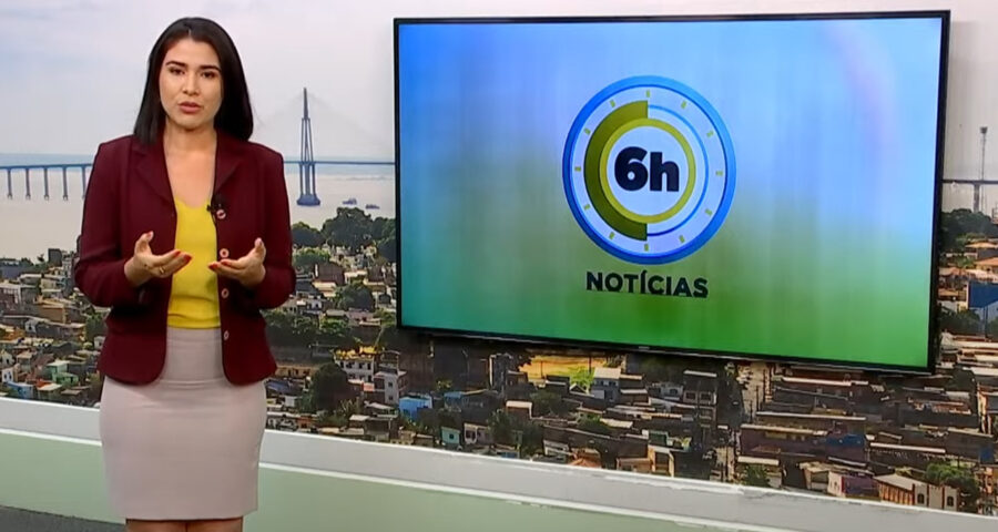 Jornal 6h Notícias foi apresentado por Bárbara Mitoso – Foto: Reprodução/TV Norte Amazonas