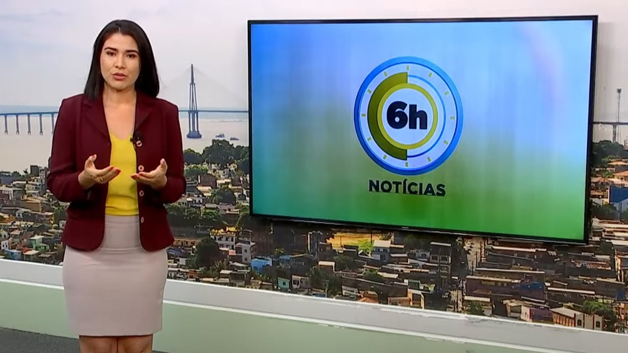 Jornal 6h Notícias foi apresentado por Bárbara Mitoso – Foto: Reprodução/TV Norte Amazonas