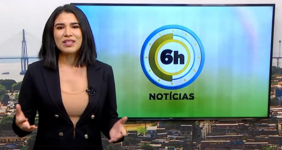 Jornal 6h Notícias foi apresentado por Bárbara Mitoso – Foto: Reprodução/TV Norte Amazonas