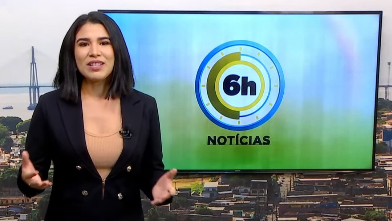 Jornal 6h Notícias foi apresentado por Bárbara Mitoso – Foto: Reprodução/TV Norte Amazonas