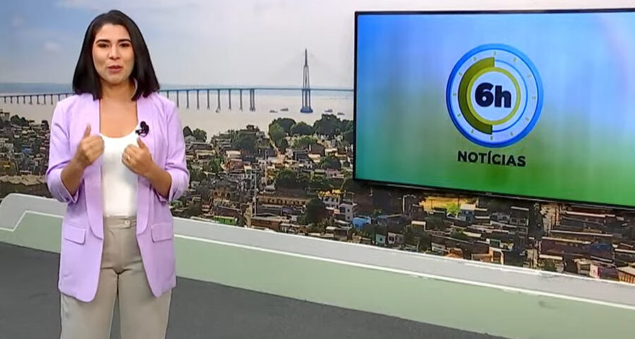 Jornal 6h Notícias foi apresentado por Bárbara Mitoso – Foto: Reprodução/TV Norte Amazonas