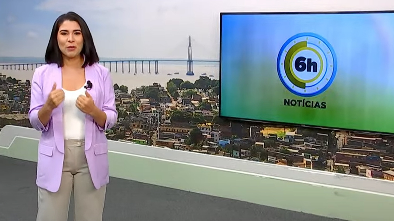 Jornal 6h Notícias foi apresentado por Bárbara Mitoso – Foto: Reprodução/TV Norte Amazonas