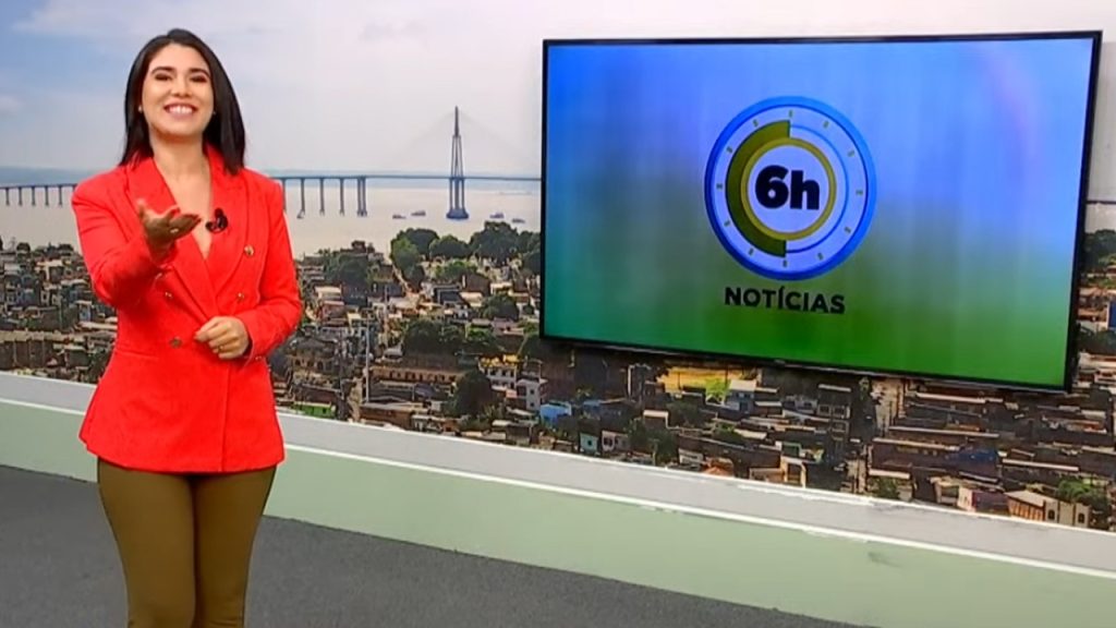 Jornal 6h Notícias foi apresentado por Bárbara Mitoso – Foto: Reprodução/TV Norte Amazonas