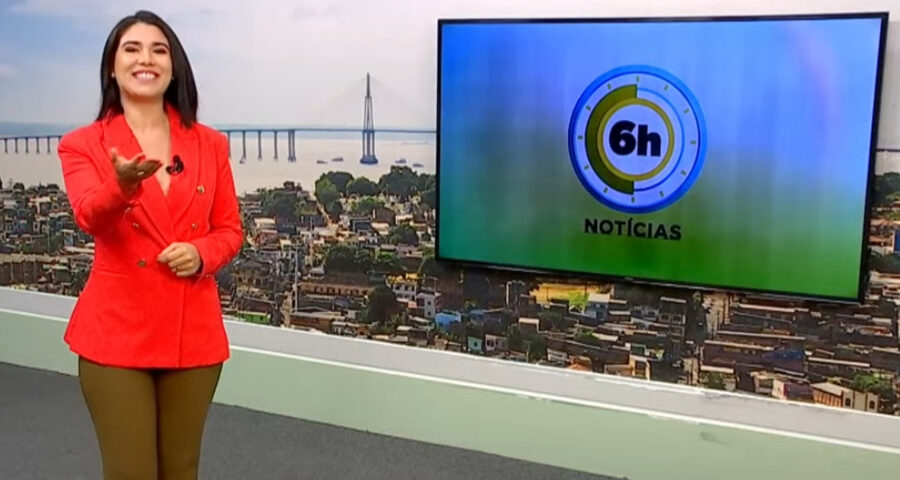 Jornal 6h Notícias foi apresentado por Bárbara Mitoso – Foto: Reprodução/TV Norte Amazonas