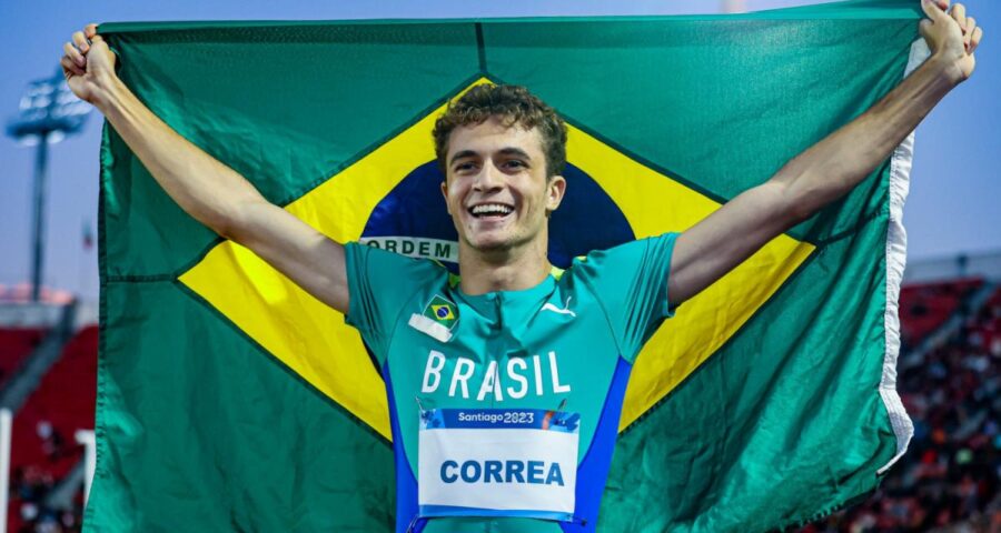 O atleta brasileiro Renan Gallina conquistou o ouro nos 200m e 4x100m - Foto: Reprodução/COB