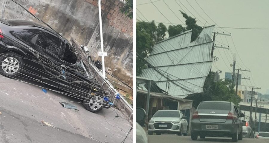 Chuva deixou rastro de destruição em ruas da cidade - Foto: Divulgação/Amazonas Energia