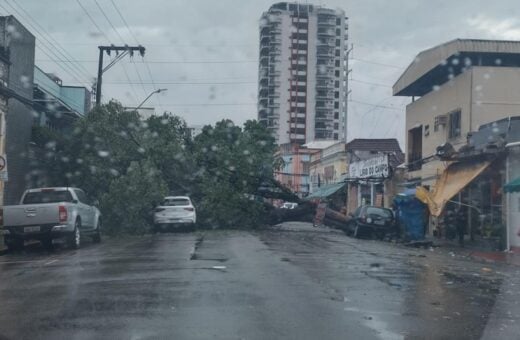 Até meio-dia desta segunda (27), chuva provocou oito ocorrências - Foto: Reprodução/WhatsApp