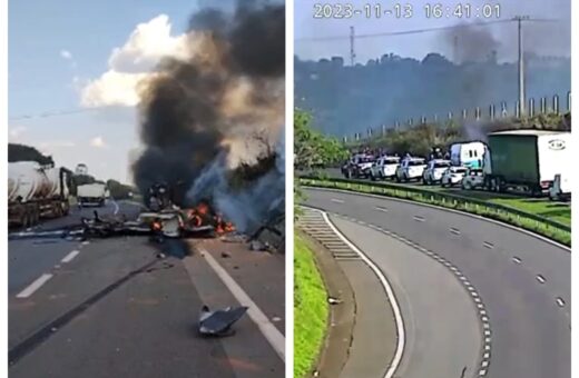 Carro-forte estava com quatro vigilantes - Foto: Reprodução/WhatsApp