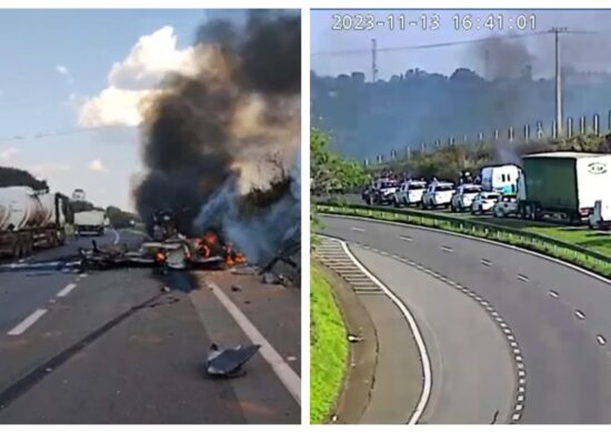 Carro-forte estava com quatro vigilantes - Foto: Reprodução/WhatsApp