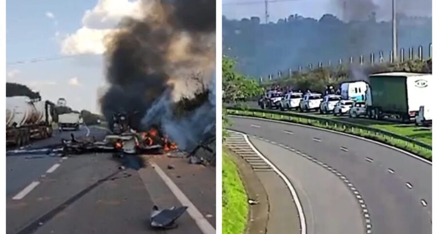 Carro-forte estava com quatro vigilantes - Foto: Reprodução/WhatsApp