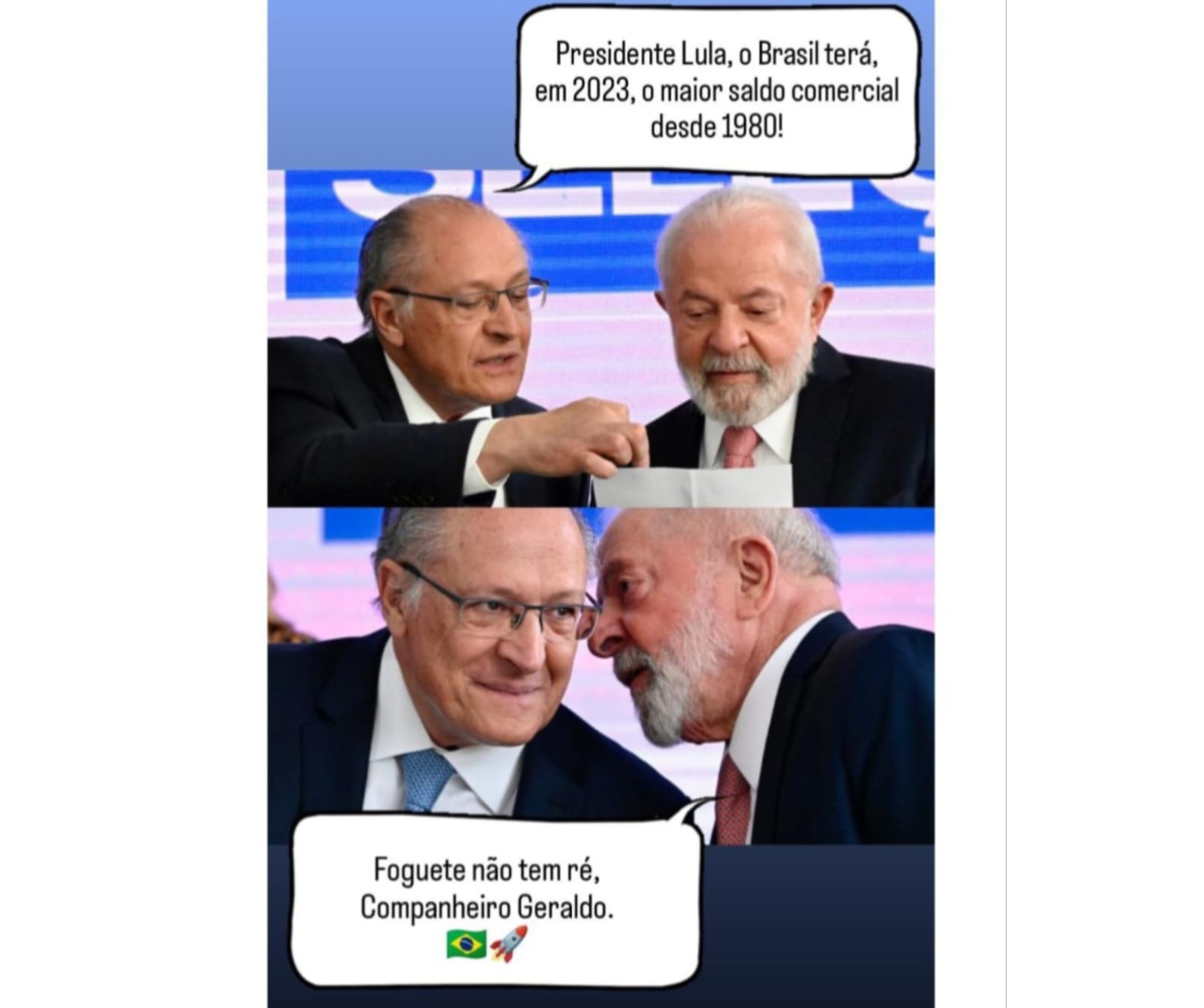 Geraldo Alckmin (PSB) postou, na manhã desta quinta-feira (2), mensagem que diz: 'foguete não tem ré' -Foto: Reprodução/X - @Geraldo Alckmin