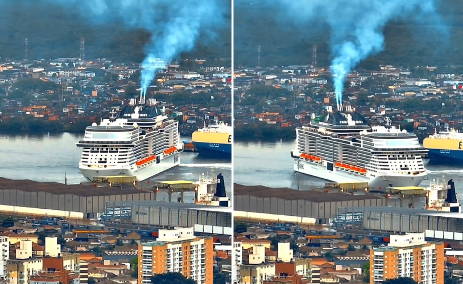 VÍDEO: maior navio de cruzeiro do Brasil faz manobra ‘girando’
