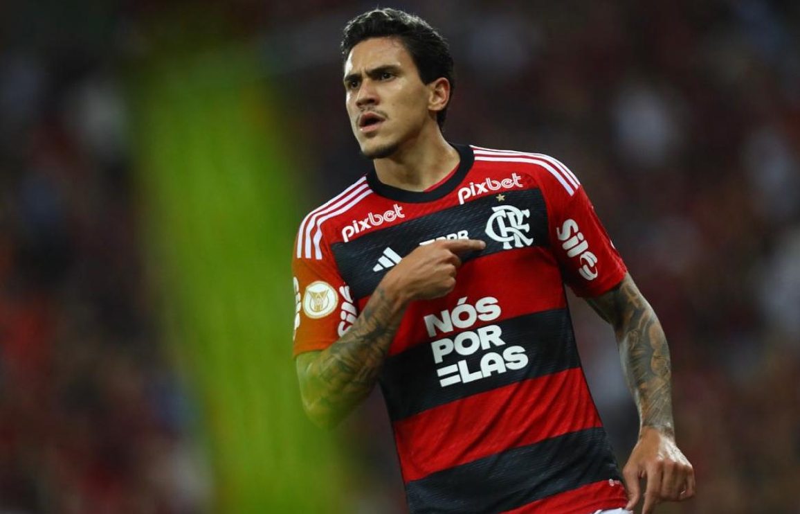 Pedro é a esperança de gols para o Flamengo contra o Bragantino - Foto Reprodução/Gilvan de Souza / CRF