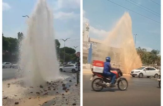 Trecho da avenida Cosme Ferreira foi tomado pelas águas - Foto: Reprodução/WhatsApp