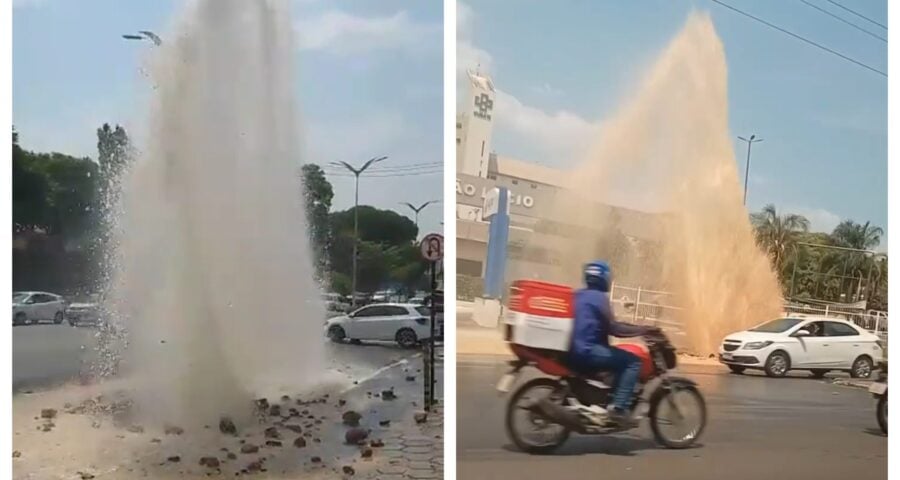 Trecho da avenida Cosme Ferreira foi tomado pelas águas - Foto: Reprodução/WhatsApp