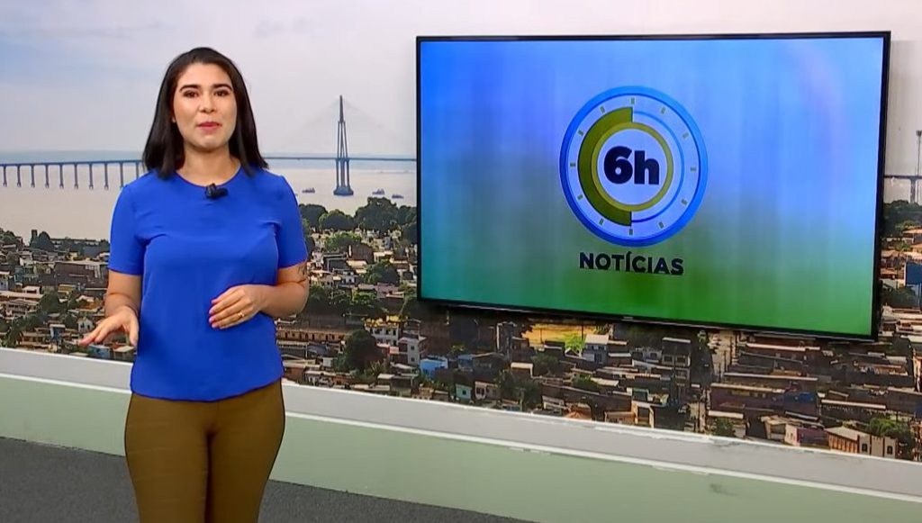 Jornal 6h Notícias foi apresentado por Bárbara Mitoso – Foto: Reprodução/TV Norte Amazonas