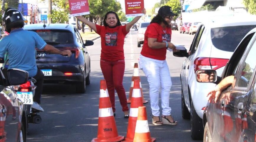 Blitz de conscientização em frente ao Hemoraima - Foto: Secom Roraima