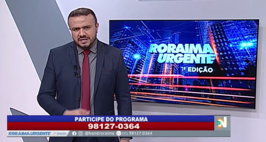 O jornal Roraima Urgente 1ª edição é apresentado por Eduardo Sales – Foto: Reprodução/Grupo Norte RR