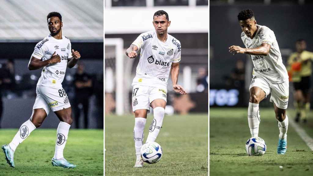 Marcelo Teixeira planeja enxugar elenco para 2024 com reformulação drástica no Santos - Foto: Reprodução/ Instagram @luandias10_ @gabrielinocencio0 @brunomezengaofficial