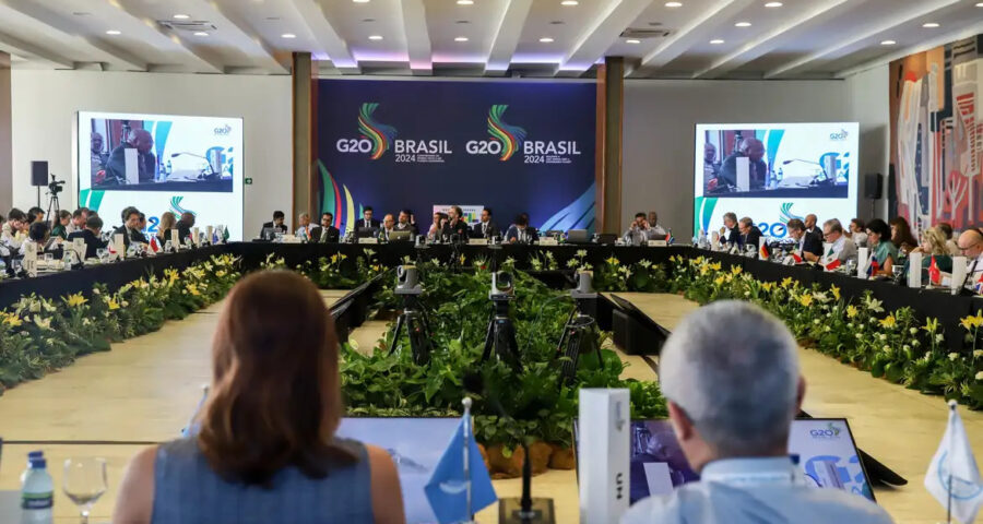 la pressiona para fim da guerra ao participar de reunião conjunta de sherpas, no Palácio Itamaraty -Foto: Antônio Cruz/Agência Brasil