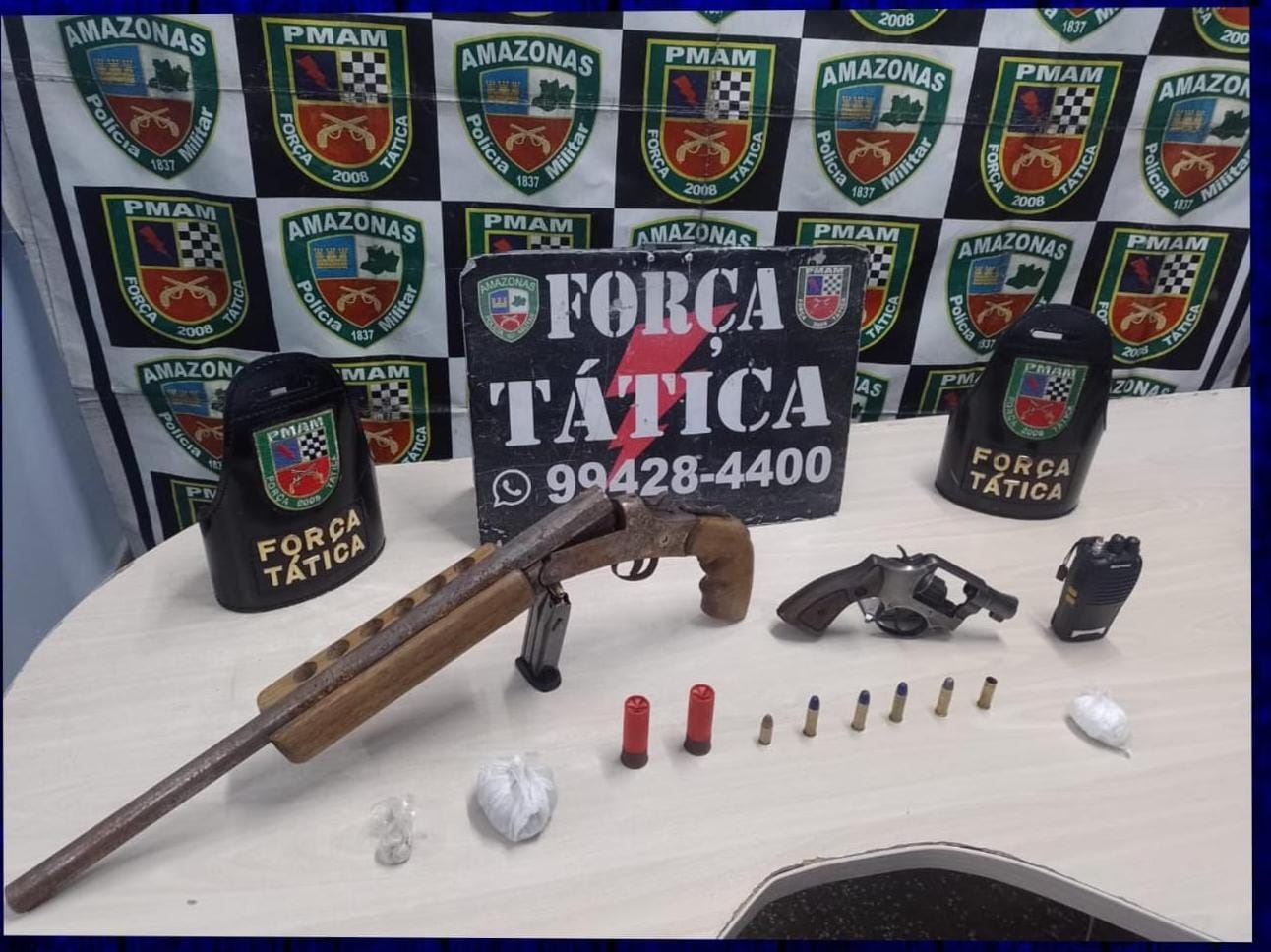 Armas foram apreendidas em ações de fiscalização da polícia - Foto: Divulgação/PMAM