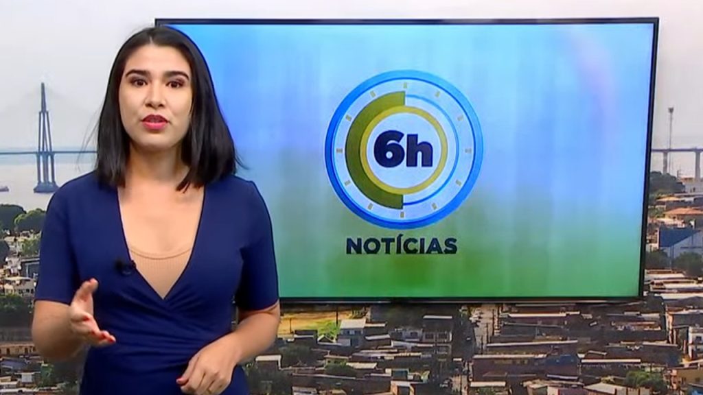 Jornal 6h Notícias foi apresentado por Bárbara Mitoso – Foto: Reprodução/TV Norte Amazonas