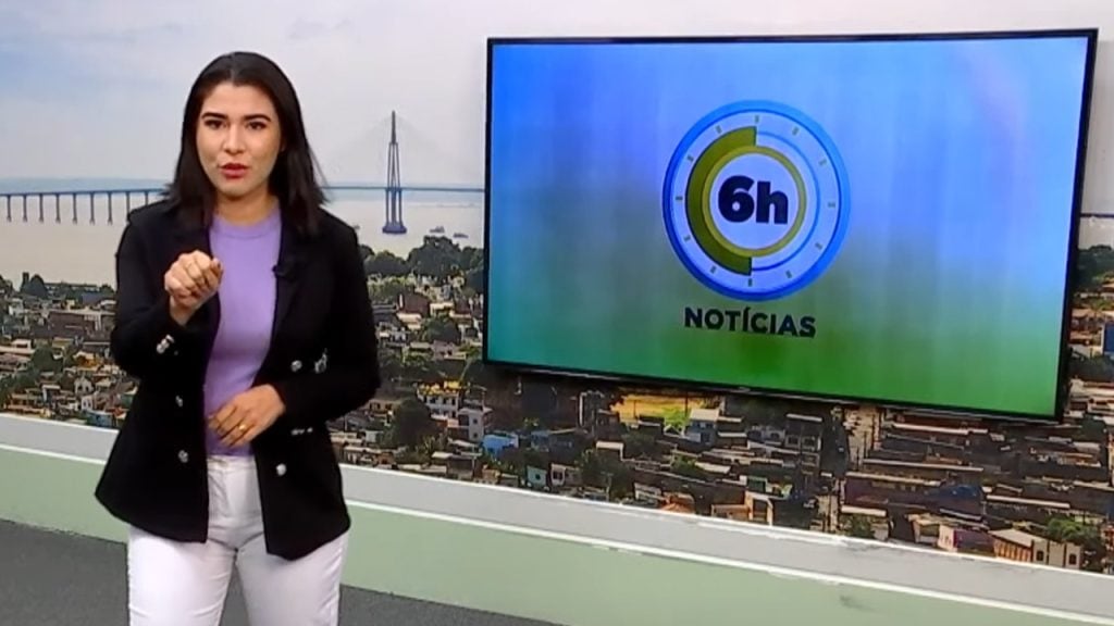 Jornal 6h Notícias foi apresentado por Bárbara Mitoso – Foto: Reprodução/TV Norte Amazonas