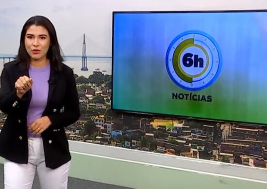 Jornal 6h Notícias foi apresentado por Bárbara Mitoso – Foto: Reprodução/TV Norte Amazonas