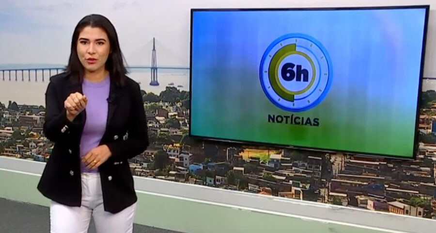 Jornal 6h Notícias foi apresentado por Bárbara Mitoso – Foto: Reprodução/TV Norte Amazonas