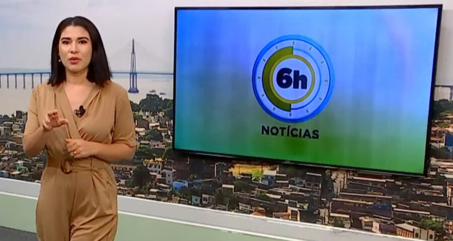 Jornal 6h Notícias foi apresentado por Bárbara Mitoso – Foto: Reprodução/TV Norte Amazonas