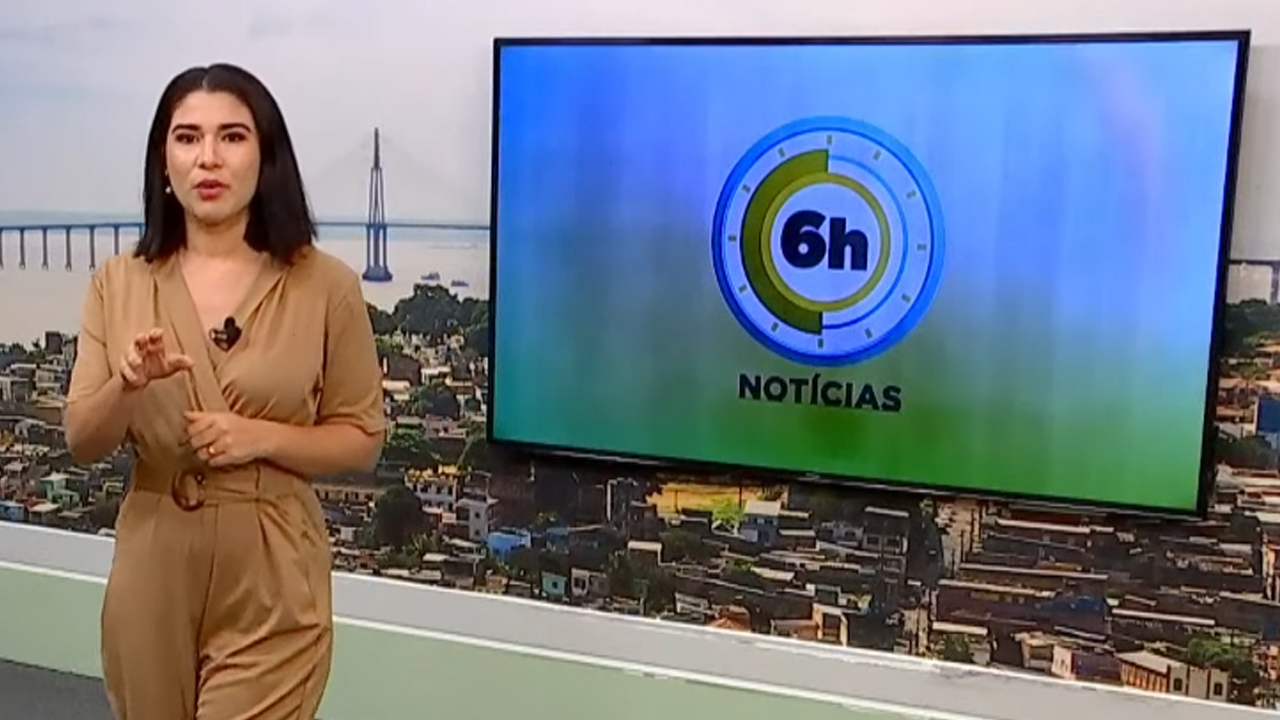 Jornal 6h Notícias foi apresentado por Bárbara Mitoso – Foto: Reprodução/TV Norte Amazonas