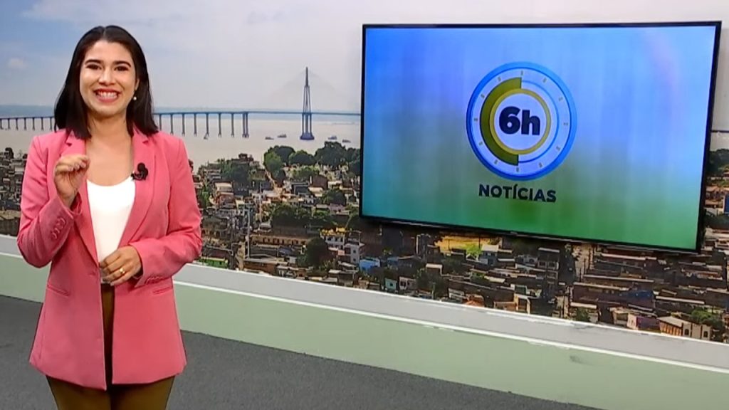 Jornal 6h Notícias foi apresentado por Bárbara Mitoso – Foto: Reprodução/TV Norte Amazonas