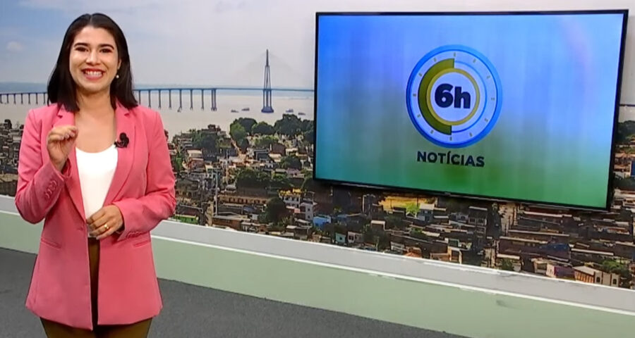 Jornal 6h Notícias foi apresentado por Bárbara Mitoso – Foto: Reprodução/TV Norte Amazonas