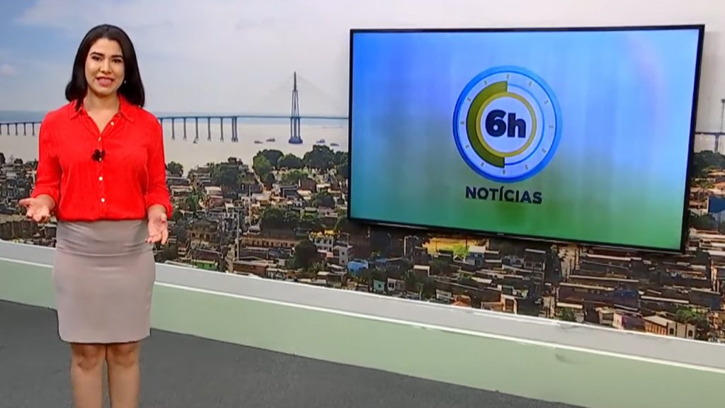 Jornal 6h Notícias foi apresentado por Bárbara Mitoso – Foto: Reprodução/TV Norte Amazonas