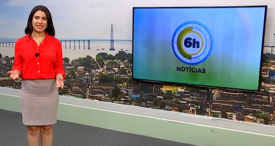 Jornal 6h Notícias foi apresentado por Bárbara Mitoso – Foto: Reprodução/TV Norte Amazonas