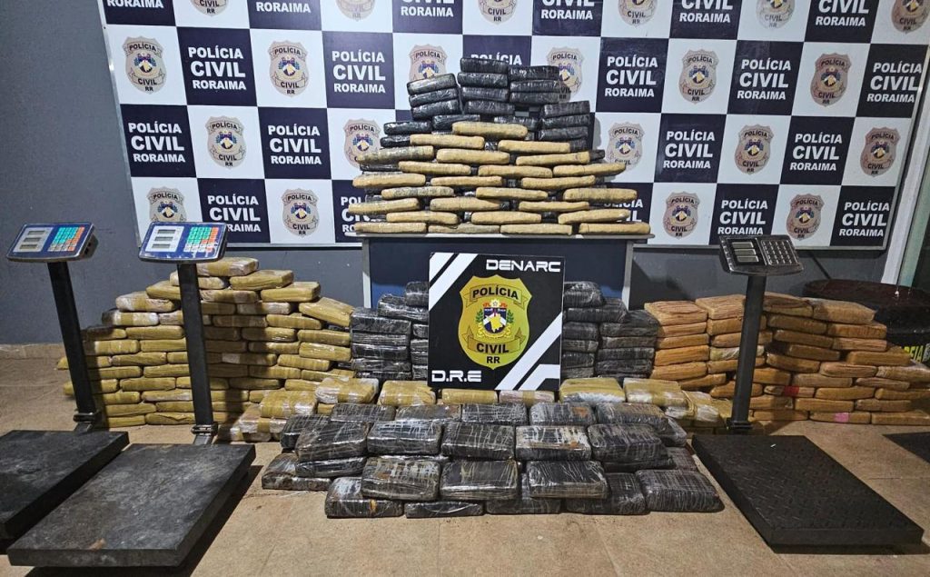Dois garimpeiros são presos com 357 kg de drogas em Roraima